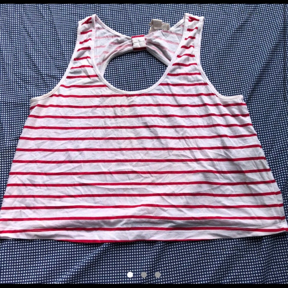 RED AND WHITE STRIPED FOREVER 21 TANK TOP
